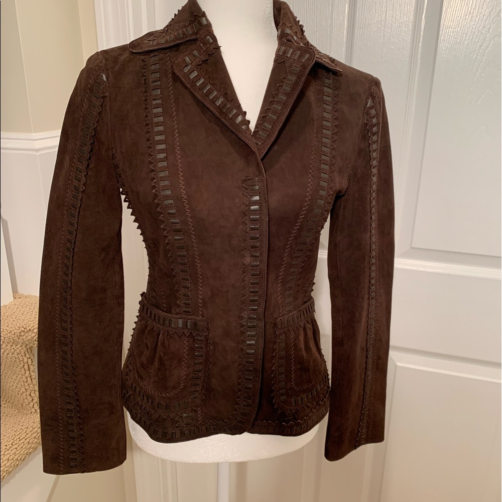 NWT, Moschino Suede jacket. Amazing detail!